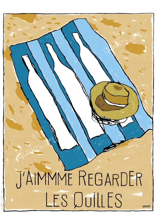 AFFICHE J'AIME REGARDER LES QUILLES 30 X 40 CM