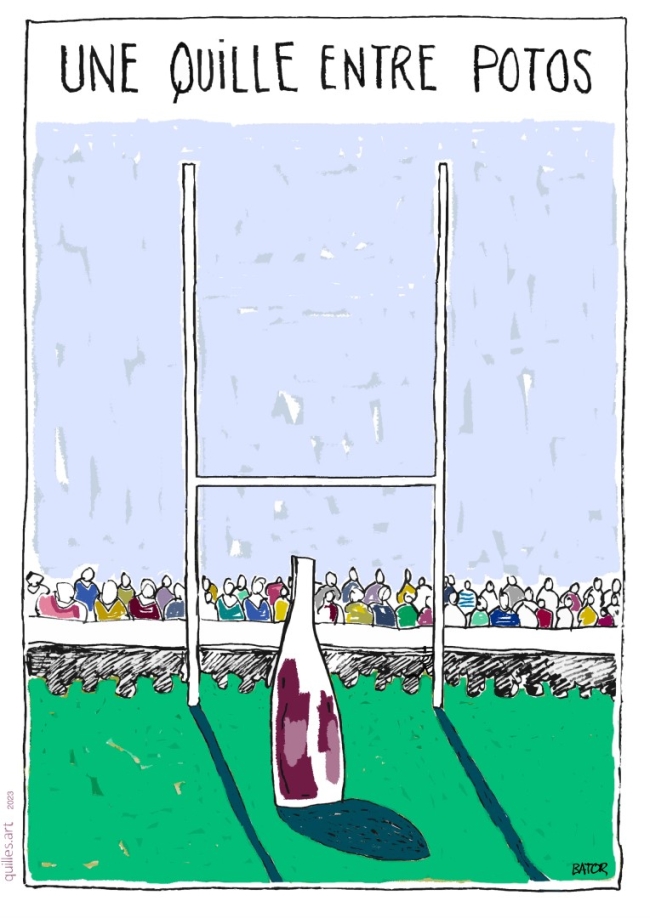 AFFICHE UNE QUILLE ENTRE POTOS 30 X 40 CM