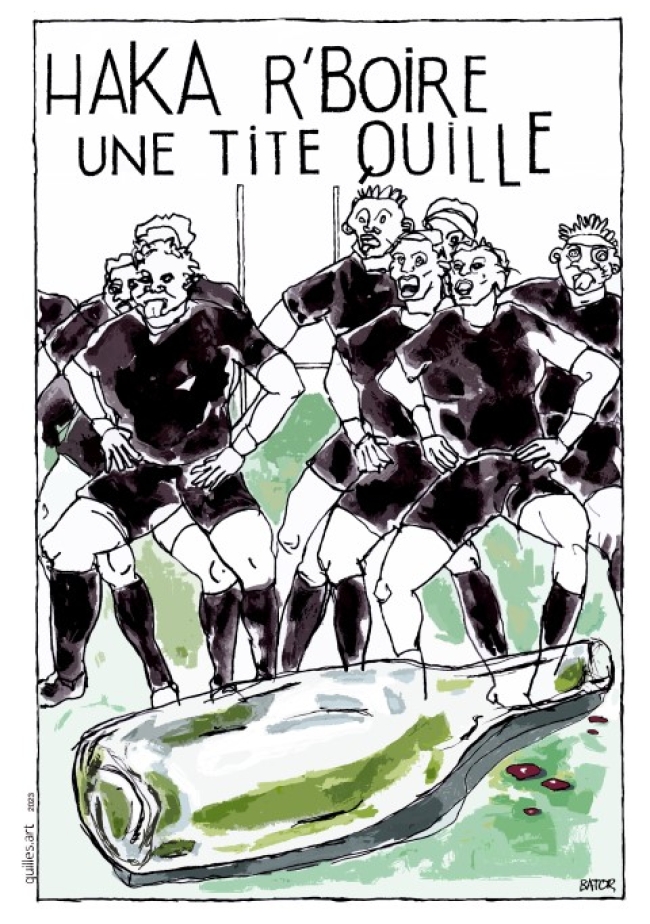 AFFICHE HAKA R'BOIRE UNE QUILLE