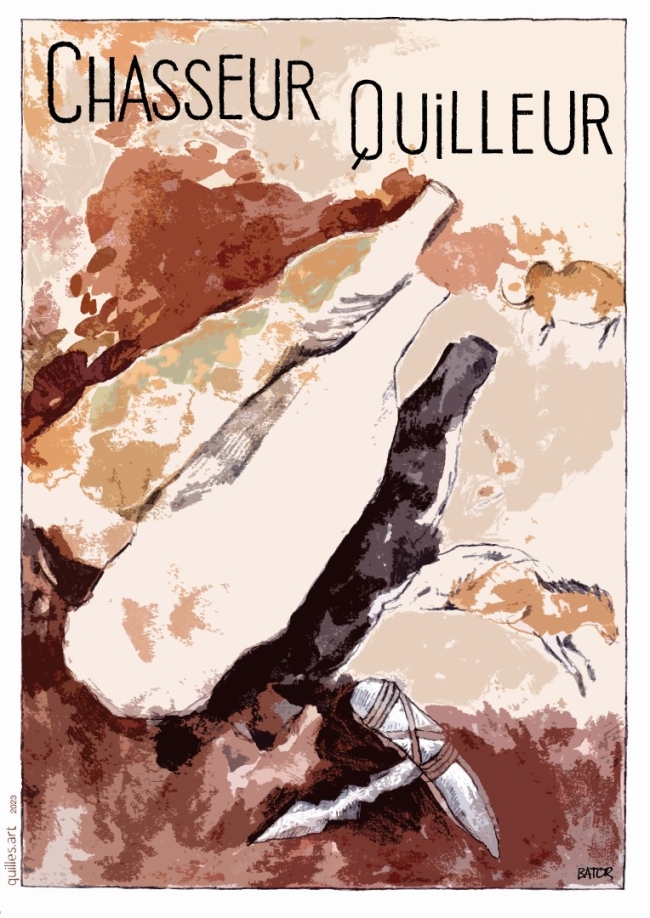 AFFICHE CHASSEUR QUILLEUR 30 X 40 CM